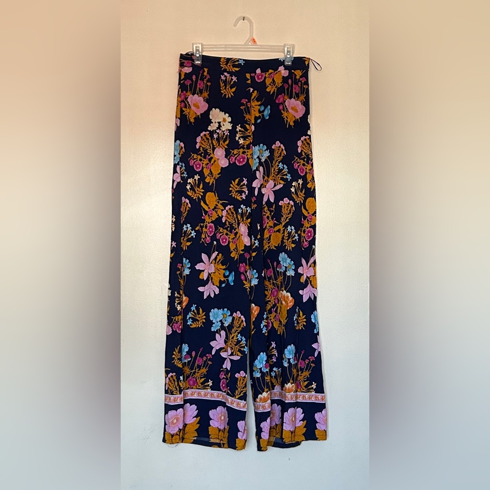 Miss Avenue Blue and Pink Wide Leg Jumpsuit